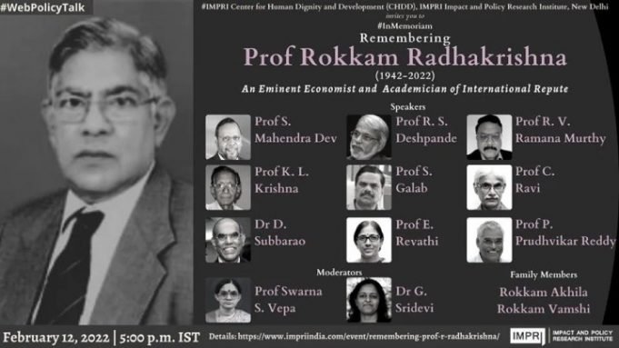Video: Remembering Prof Rokkam Radhakrishna (1942-2022): An Eminent Economist and Academician of International Repute – IMPRI Impact and Policy Research Institute Video: Remembering Prof Rokkam Radhakrishna (1942-2022): An Eminent Economist and Academician of International Repute - IMPRI Impact and Policy Research Institute
