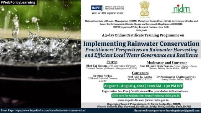 Video: Day 1 | Implementing Rainwater Conservation: Practitioners’ Perspectives on Rainwater Harvesting and Efficient Local Water Governance and Resilience – IMPRI Impact and Policy Research Institute Video: Day 1 | Implementing Rainwater Conservation: Practitioners’ Perspectives on Rainwater Harvesting and Efficient Local Water Governance and Resilience - IMPRI Impact and Policy Research Institute