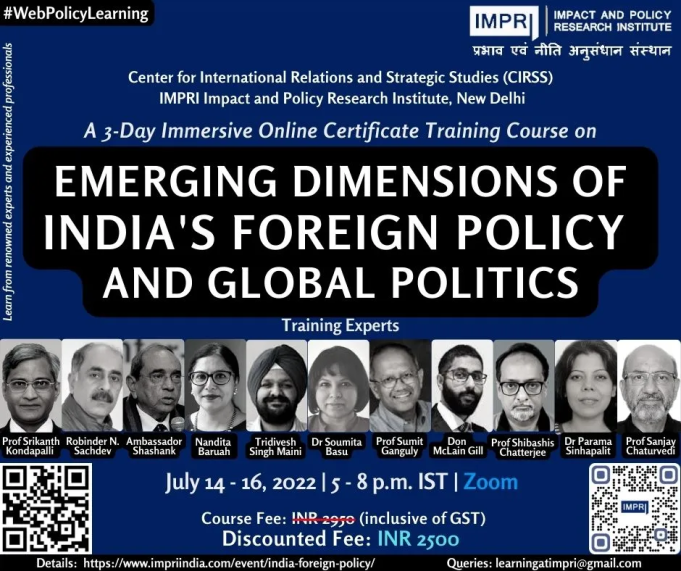 Participants List & Details: Emerging Dimensions of India’s Foreign Policy and Global Politics – IMPRI Impact and Policy Research Institute image 32