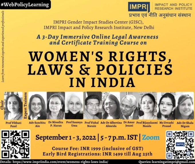 Participants List & Details: Women’s Rights, Laws and Policies in India – IMPRI Impact and Policy Research Institute Participants List & Details: Women’s Rights, Laws and Policies in India - IMPRI Impact and Policy Research Institute
