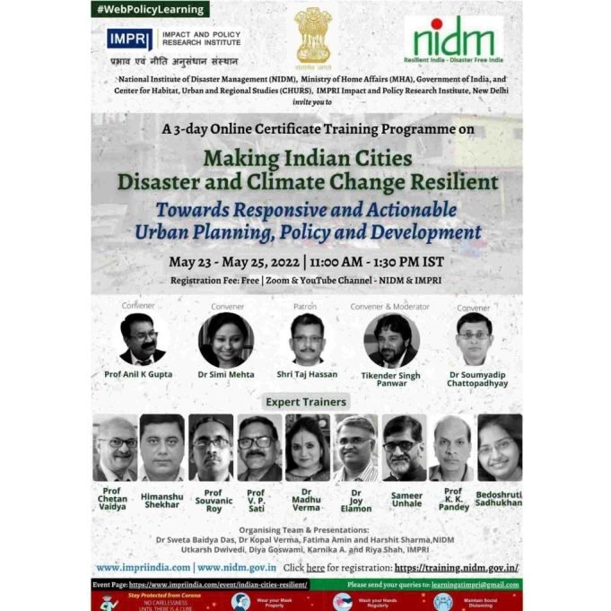 Participant List & Details: Making Indian Cities Disaster and Climate Change Resilient: Towards Responsive and Actionable Urban Planning, Policy and Development – IMPRI Impact and Policy Research Institute Participant List & Details: Making Indian Cities Disaster and Climate Change Resilient: Towards Responsive and Actionable Urban Planning, Policy and Development - IMPRI Impact and Policy Research Institute