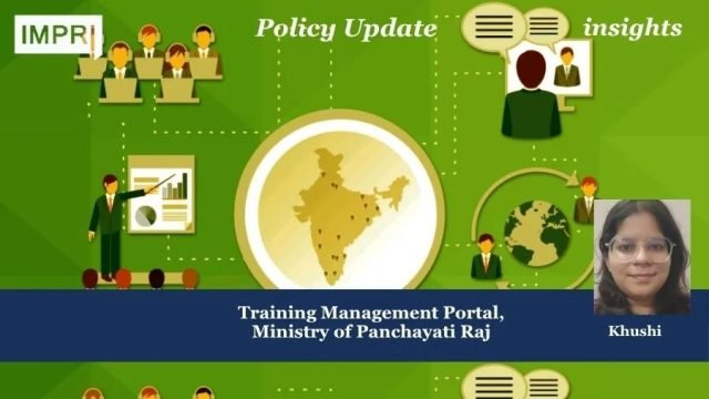 Training Management Portal, Ministry Of Panchayati Raj - IMPRI Impact PU insights poster